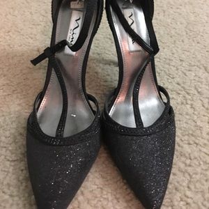 Nina sky black glitter heels
